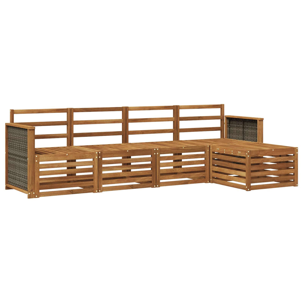 Outdoor-Sofagarnitur 5 pcs Natur
