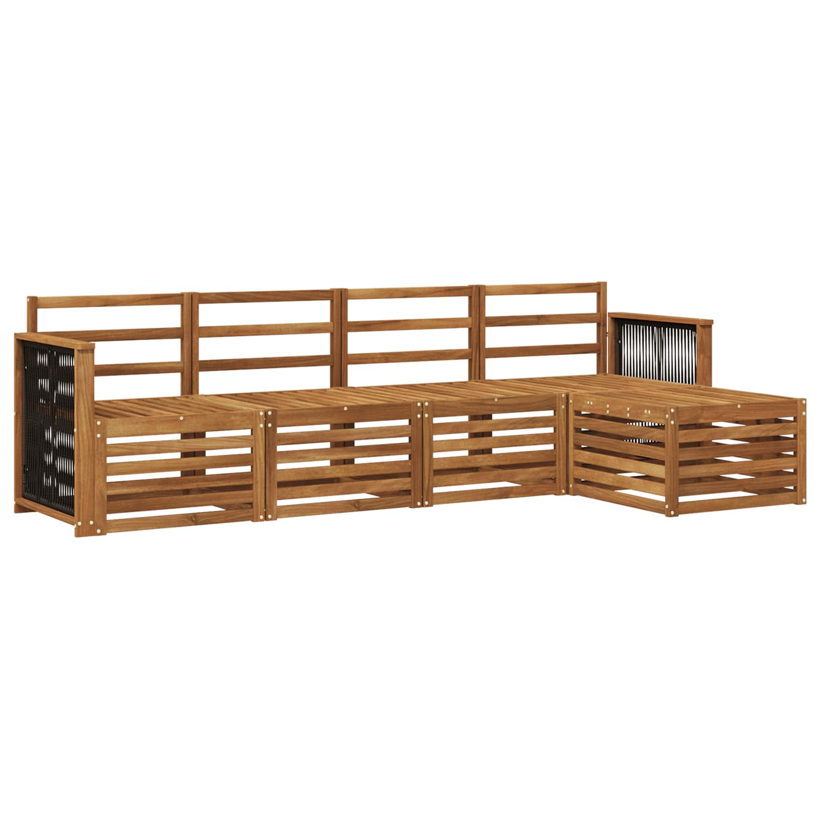 Outdoor-Sofagarnitur 5 pcs Natur