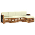 Outdoor-Sofagarnitur mit Kissen 5 pcs Natur und Creme