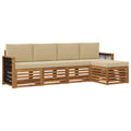 Outdoor-Sofagarnitur mit Kissen 5 pcs Natur und Beige