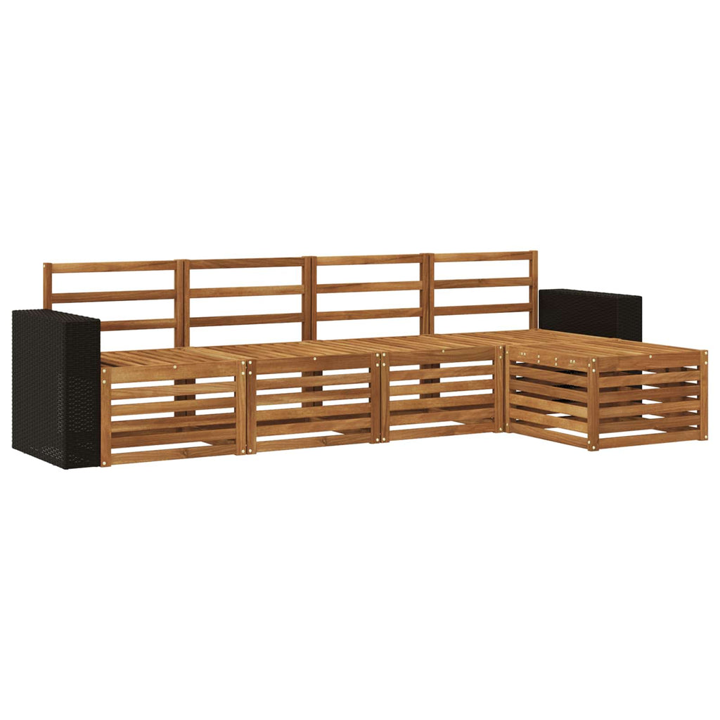 Outdoor-Sofagarnitur 5 pcs Natur