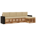 Outdoor-Sofagarnitur mit Kissen 5 pcs Natur und Beige