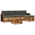 Outdoor-Sofagarnitur mit Kissen 6 pcs Natur und Anthrazit