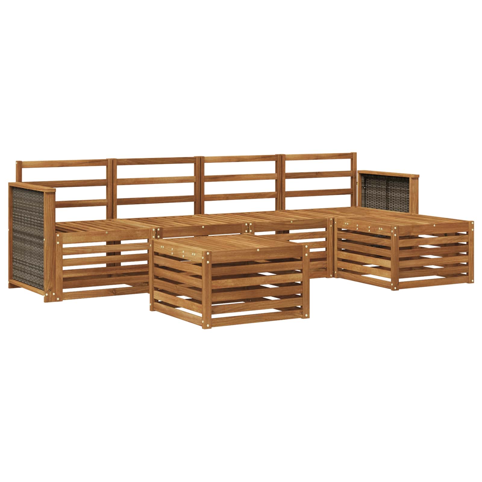 Outdoor-Sofagarnitur 6 pcs Natur