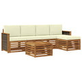 Outdoor-Sofagarnitur mit Kissen 6 pcs Natur und Creme