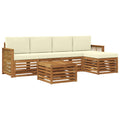 Outdoor-Sofagarnitur mit Kissen 6 pcs Natur und Creme