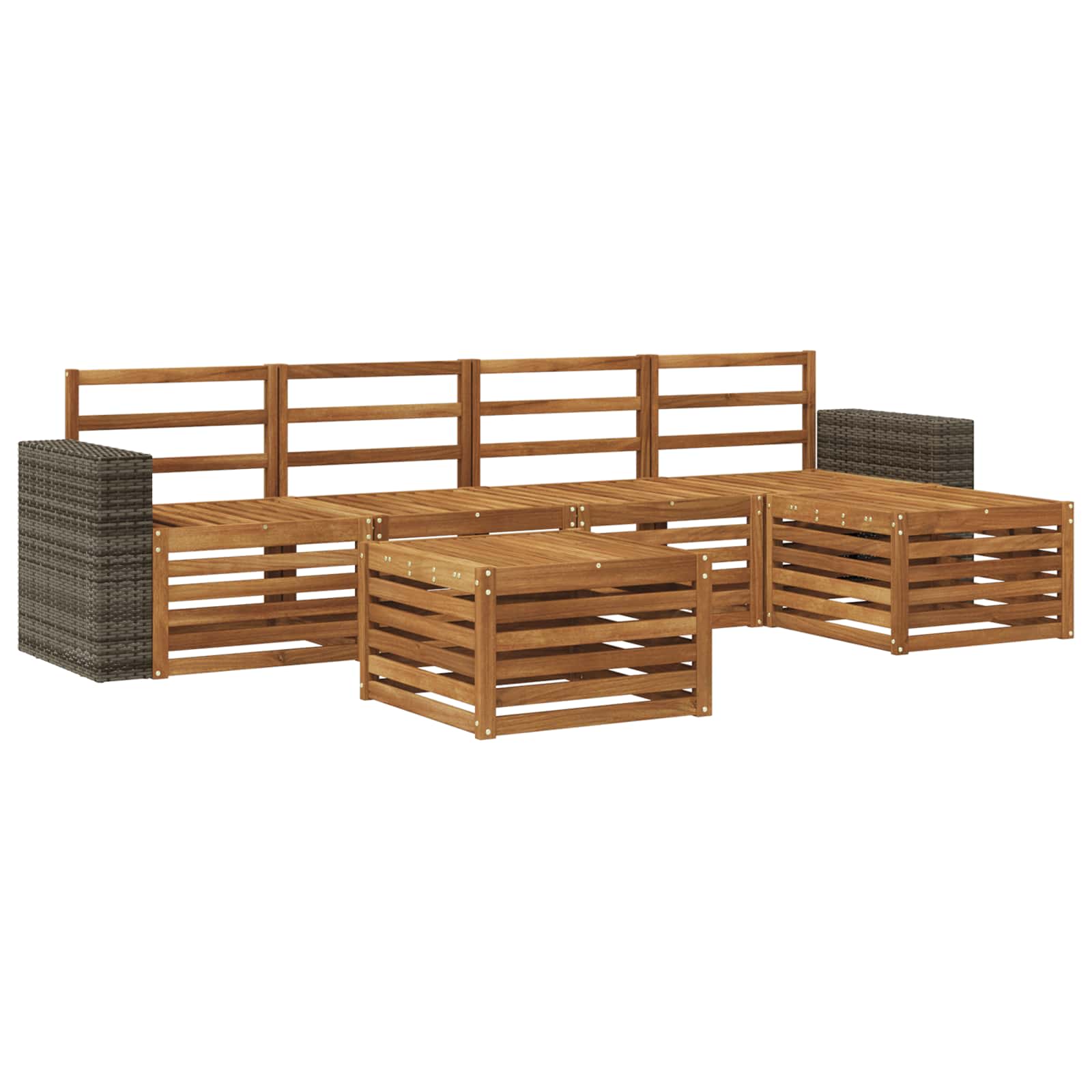 Outdoor-Sofagarnitur 6 pcs Natur