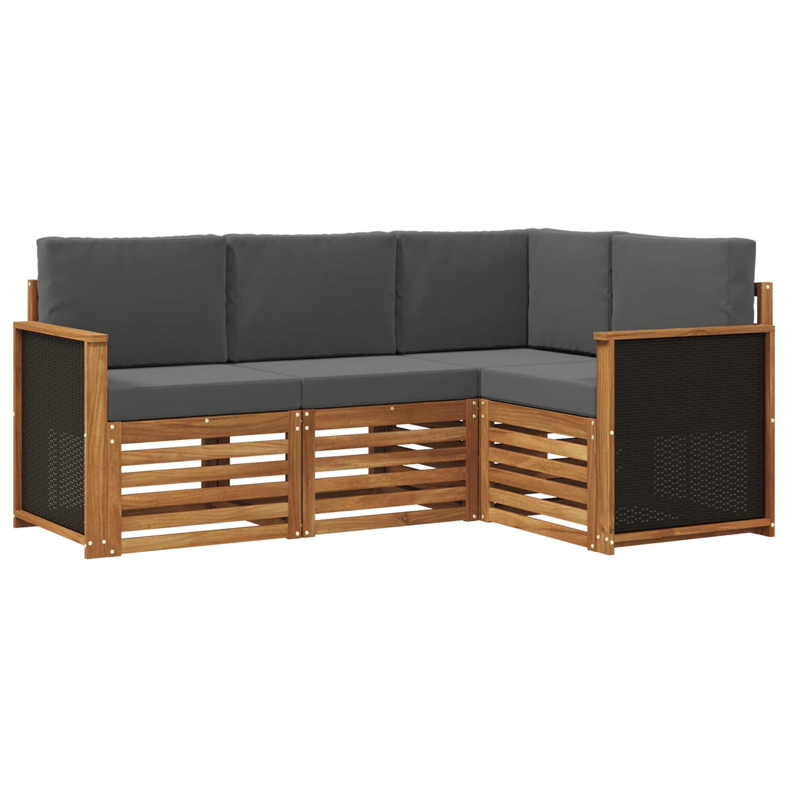 Sofagarnituren mit Kissen 4 pcs Massivholz Akazie