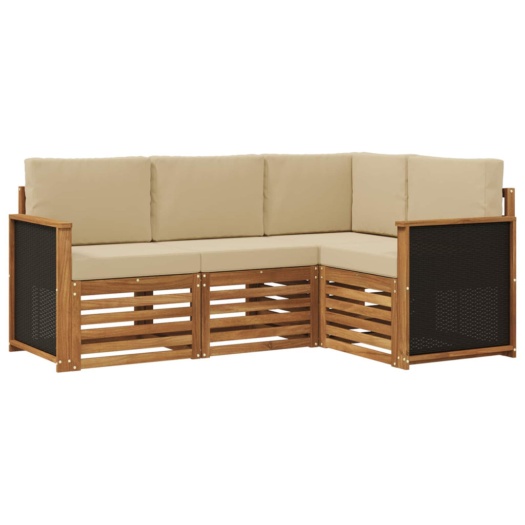 Sofagarnituren mit Kissen 4 pcs Massivholz Akazie