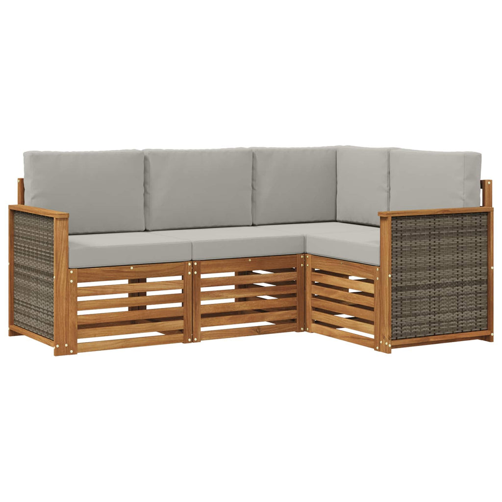 Sofagarnituren mit Kissen 4 pcs Massivholz Akazie