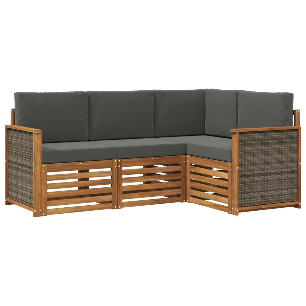 Sofagarnituren mit Kissen 4 pcs Massivholz Akazie