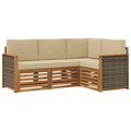 Sofagarnituren mit Kissen 4 pcs Massivholz Akazie