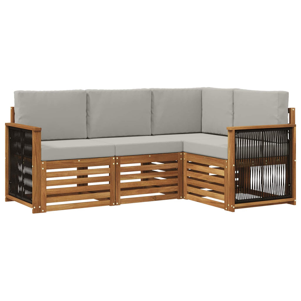 Sofagarnituren mit Kissen 4 pcs Massivholz Akazie