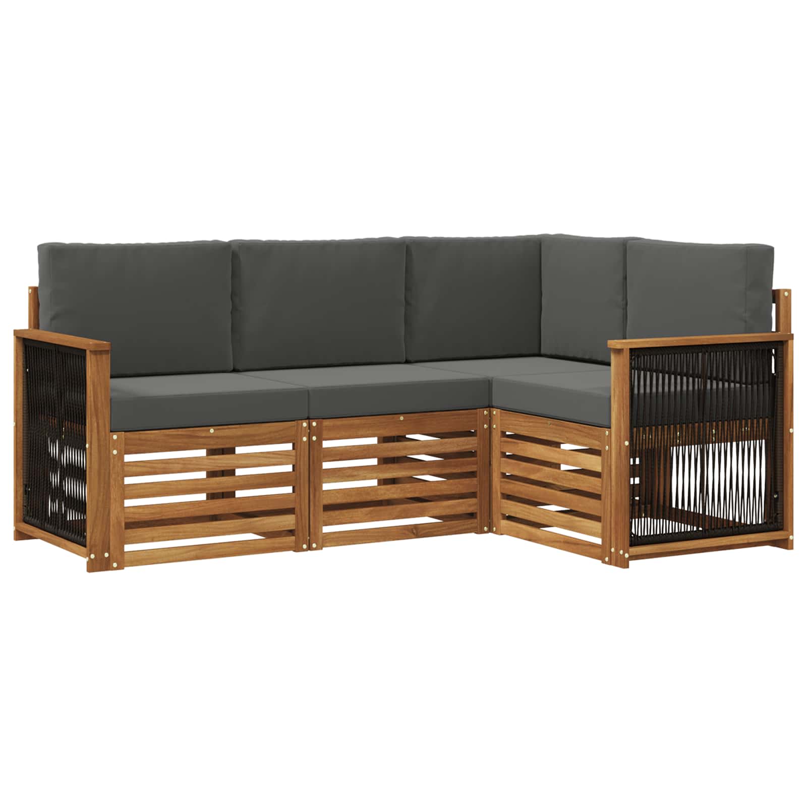Sofagarnituren mit Kissen 4 pcs Massivholz Akazie