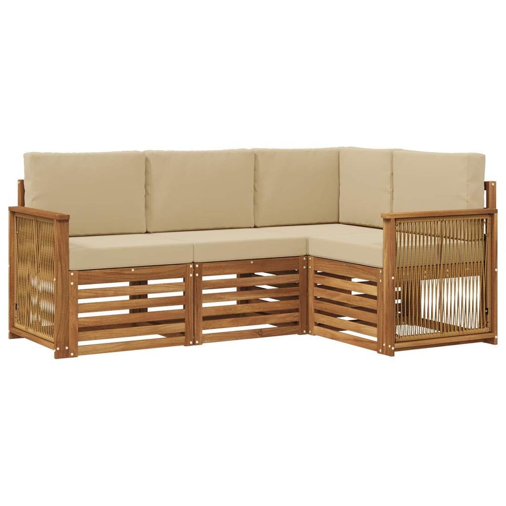 Sofagarnituren mit Kissen 4 pcs Massivholz Akazie