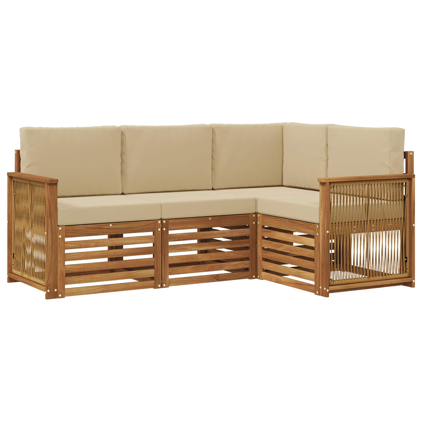 Sofagarnituren mit Kissen 4 pcs Massivholz Akazie