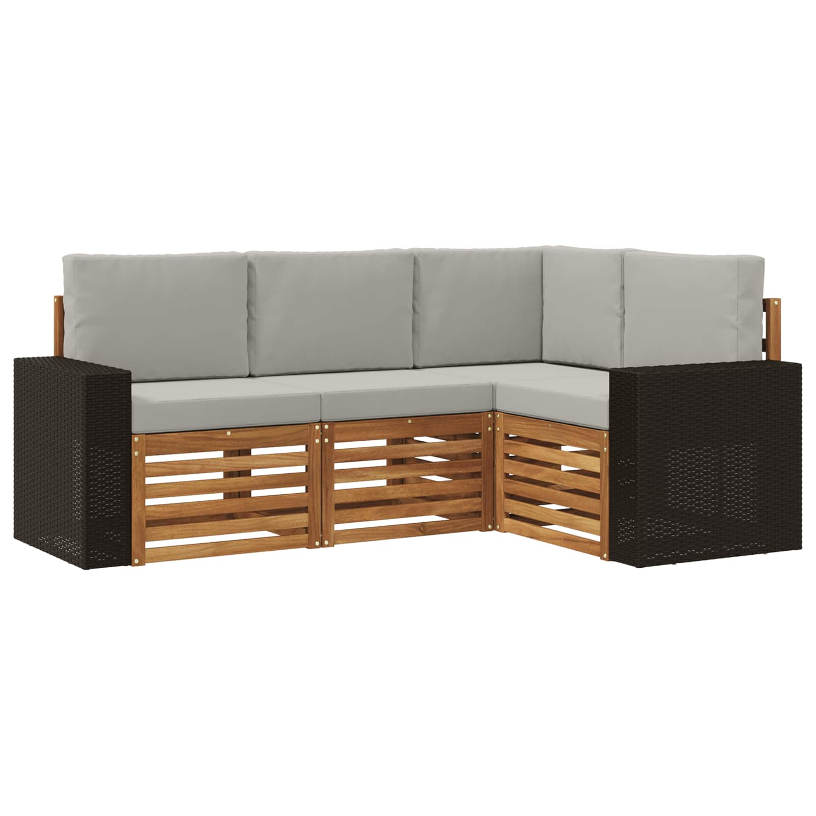Sofagarnituren mit Kissen 4 pcs Massivholz Akazie