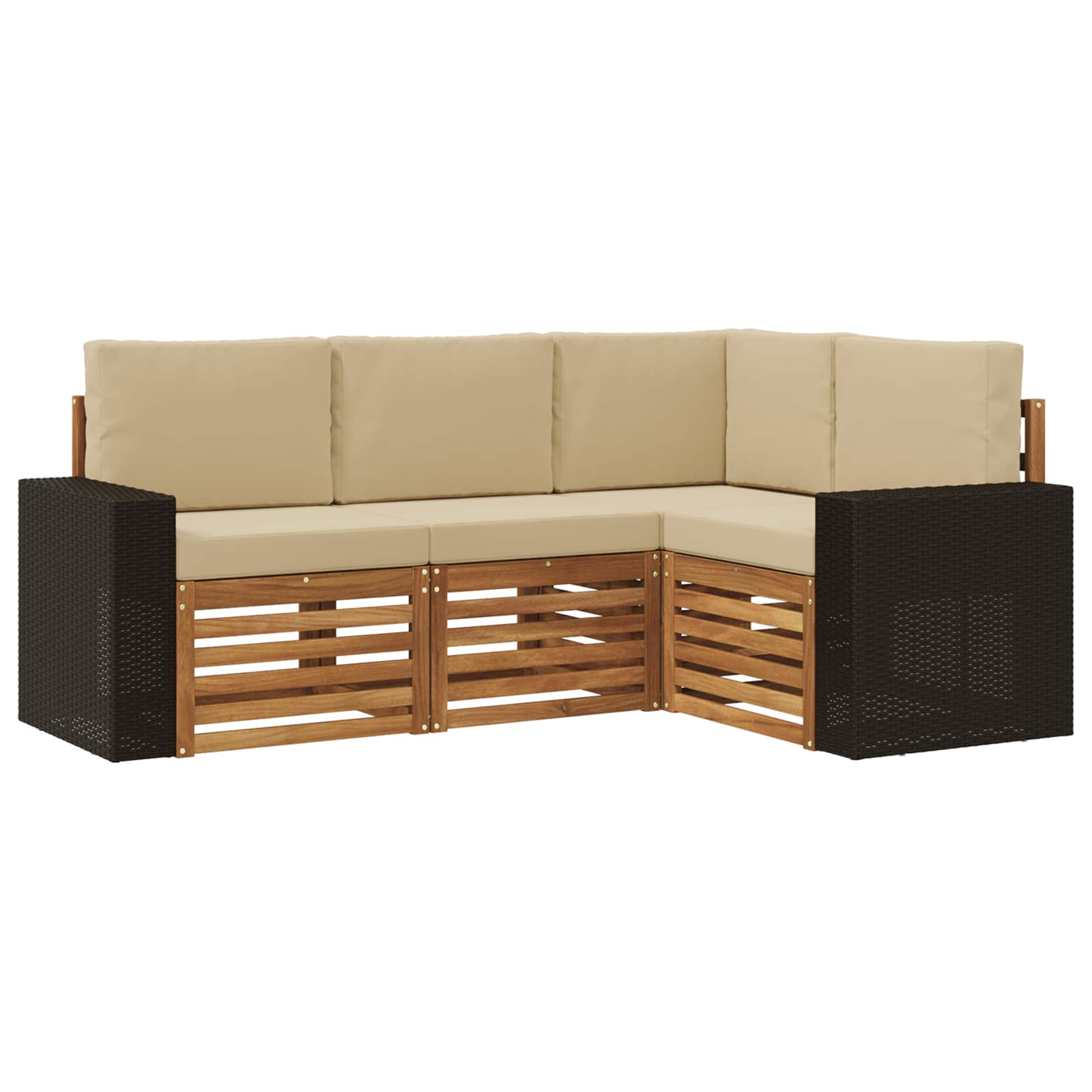 Sofagarnituren mit Kissen 4 pcs Massivholz Akazie