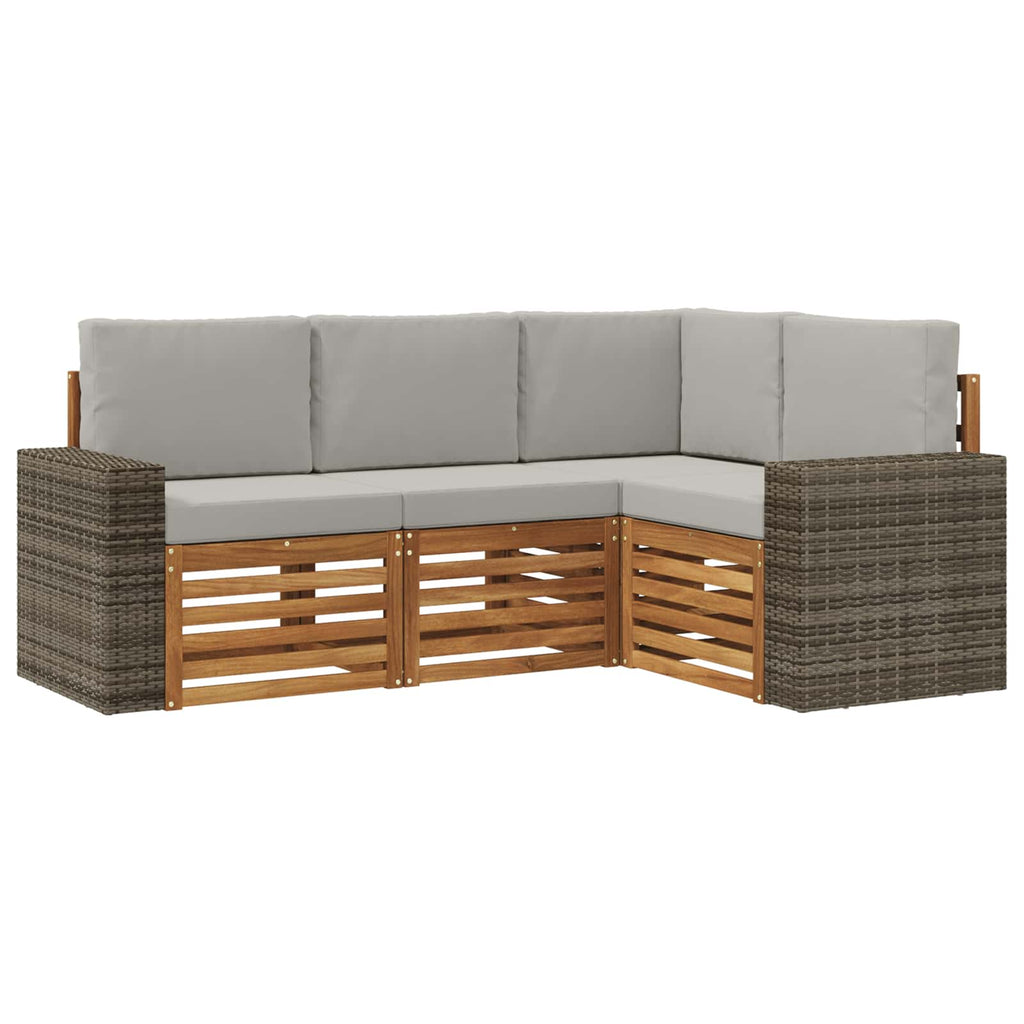 Sofagarnituren mit Kissen 4 pcs Massivholz Akazie