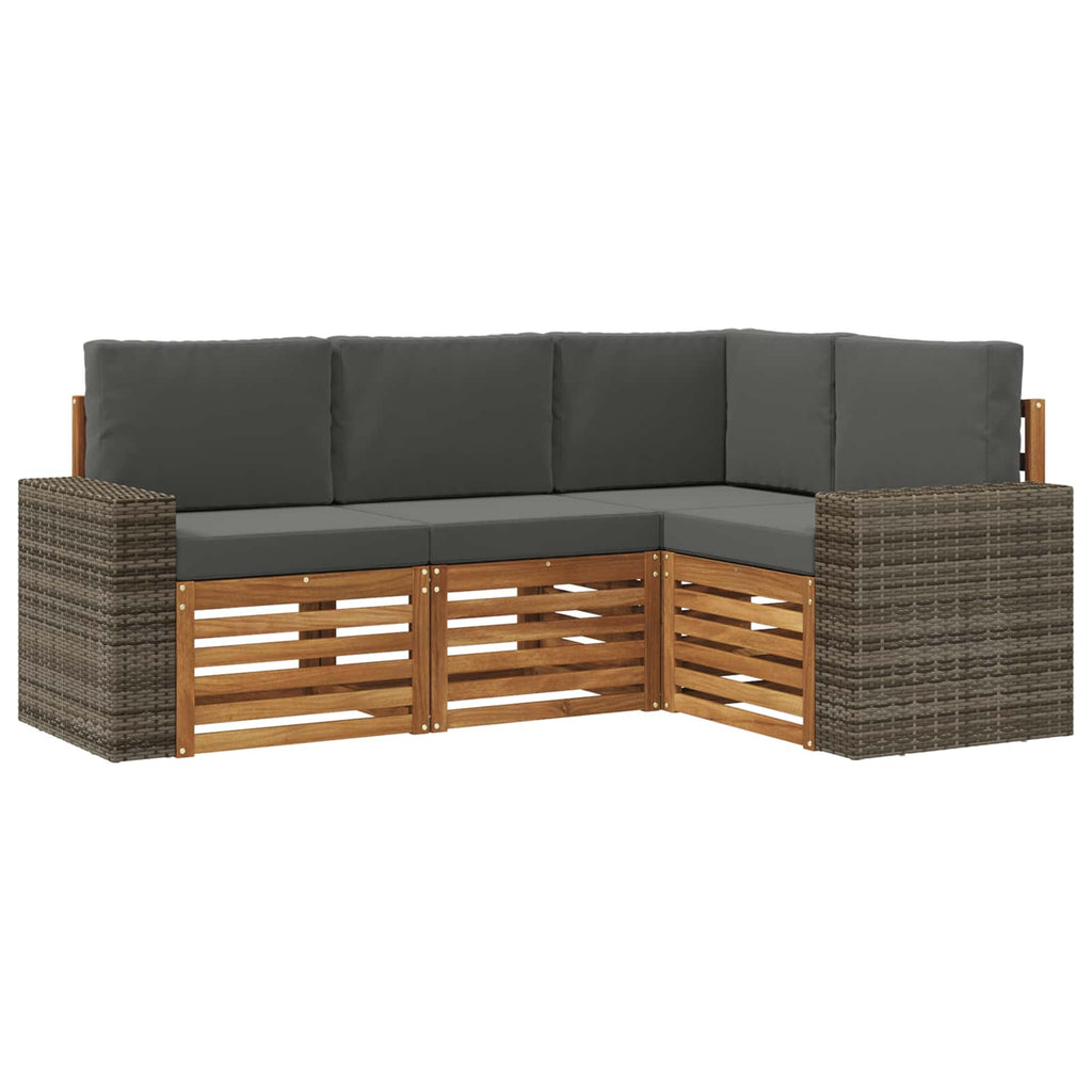 Sofagarnituren mit Kissen 4 pcs Massivholz Akazie