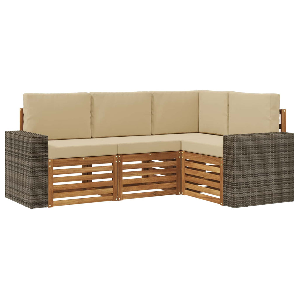Sofagarnituren mit Kissen 4 pcs Massivholz Akazie