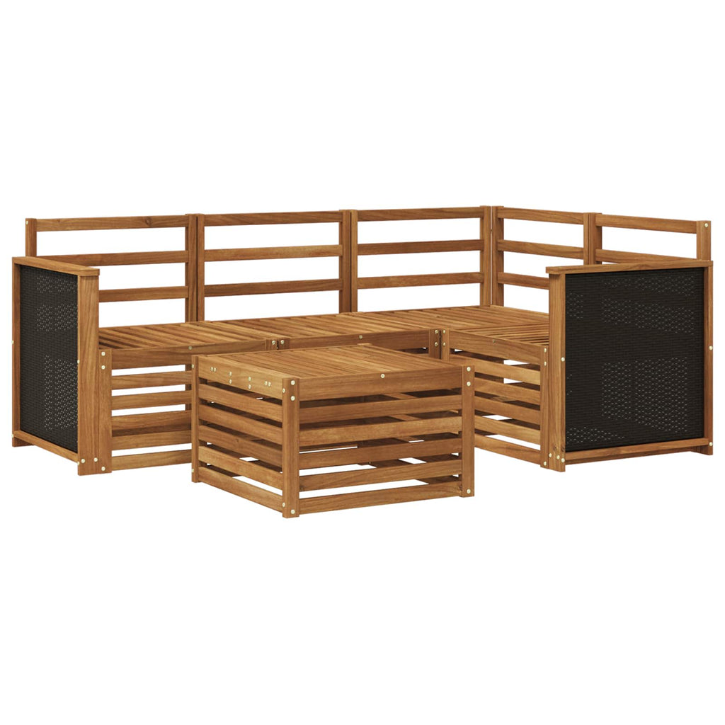 Outdoor-Sofagarnitur 5 pcs Natur 59 x 59 x 37 cm Polyester