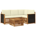 Outdoor-Sofagarnitur 5 pcs Natur und Creme 59 x 59 x 37 cm