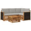 Outdoor-Sofagarnitur 5 pcs Natürlich und Hellgrau