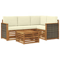Outdoor-Sofagarnitur 5 pcs Natur und Creme 59 x 59 x 37 cm