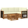 Outdoor-Sofagarnitur 5 pcs Natur und Creme 59 x 59 x 37 cm