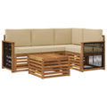 Outdoor-Sofagarnitur 5 pcs Natur und Beige 59 x 59 x 37 cm