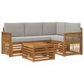 Outdoor-Sofagarnitur 5 pcs Natürlich und Hellgrau