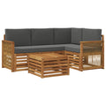 Outdoor-Sofagarnitur 5 pcs Natur und Anthrazit 59 x 59 x 37 cm