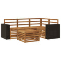 Outdoor-Sofagarnitur 5 pcs Natur 59 x 59 x 37 cm Polyester