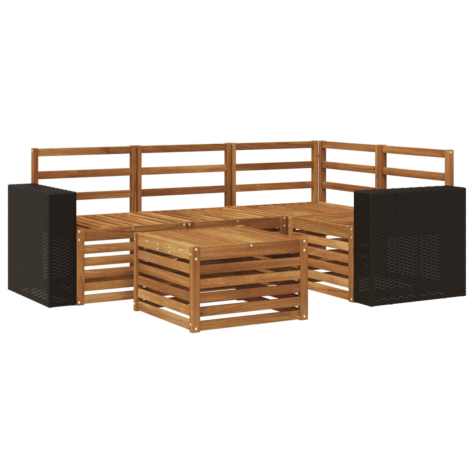 Outdoor-Sofagarnitur 5 pcs Natur 59 x 59 x 37 cm Polyester