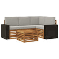 Outdoor-Sofagarnitur 5 pcs Natürlich und Hellgrau