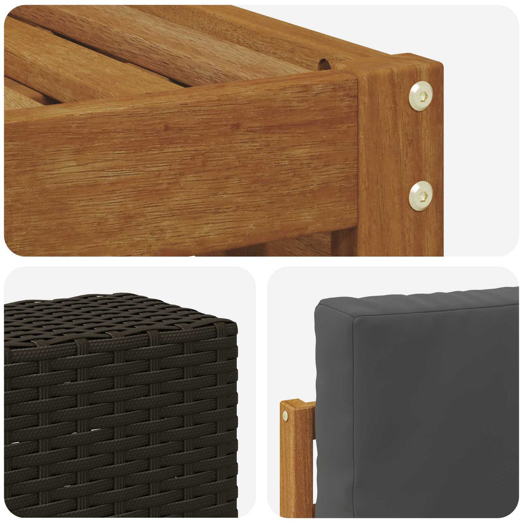 Outdoor-Sofagarnitur 5 pcs Natur und Anthrazit 59 x 59 x 37 cm