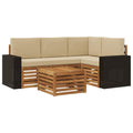 Outdoor-Sofagarnitur 5 pcs Natur und Beige 59 x 59 x 37 cm