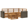 Outdoor-Sofagarnitur 5 pcs Natur 59 x 59 x 37 cm Polyester