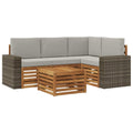 Outdoor-Sofagarnitur 5 pcs Natürlich und Hellgrau