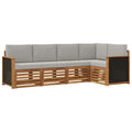 Ecksofa Set mit Kissen 4 pcs Natürlich und Hellgrau