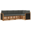 Ecksofa Set mit Kissen 4 pcs Natur und Anthrazit