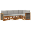 Ecksofa Set mit Kissen 4 pcs Natürlich und Hellgrau