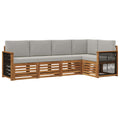 Ecksofa Set mit Kissen 4 pcs Natürlich und Hellgrau