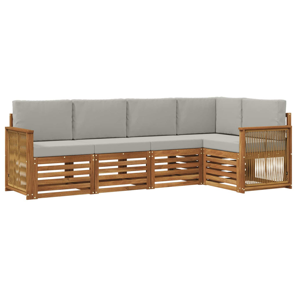 Ecksofa Set mit Kissen 4 pcs Natürlich und Hellgrau