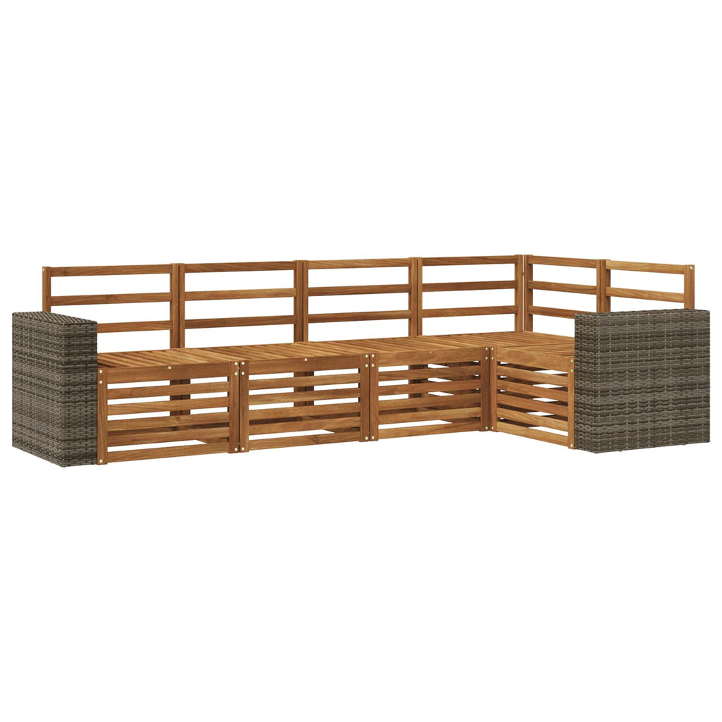 Ecksofa Set 5 pcs Natur Massivholz Akazie