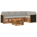Ecksofa Set mit Kissen 5 pcs Natürlich und Hellgrau