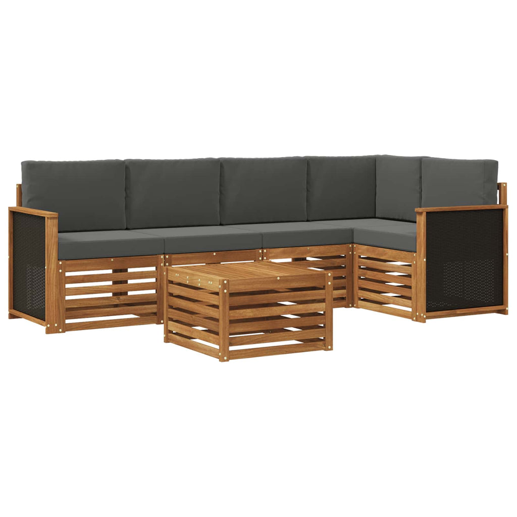 Ecksofa Set mit Kissen 5 pcs Natur und Anthrazit