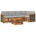 Ecksofa Set mit Kissen 5 pcs Natürlich und Hellgrau