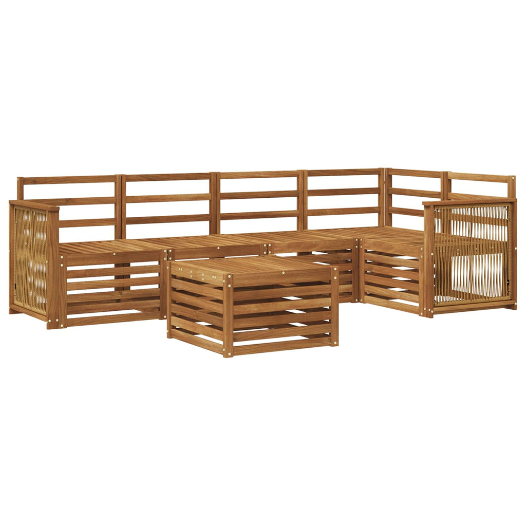 Ecksofa Set 5 pcs Natur Massivholz Akazie